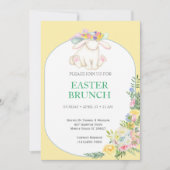 Elegant Floral Yellow Easter Brunch Uitnodiging (Voorkant)