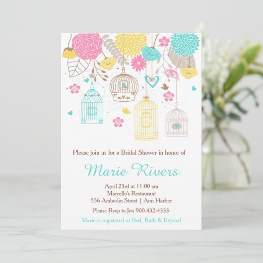 Elegant Floral Yellow en Roze Vrijgezellenfeest Kaart (Staand voorkant)