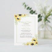 Elegant Floral Yellow Sunflower repesal Dinner Uitnodiging Briefkaart (Staand voorkant)