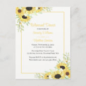 Elegant Floral Yellow Sunflower repesal Dinner Uitnodiging Briefkaart (Voorkant)