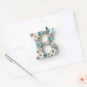 Elegant Floral Your Monogram B Paper Stickers (Envelop)