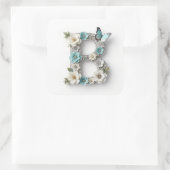Elegant Floral Your Monogram B Paper Stickers (Tas)