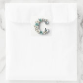 Elegant Floral Your Monogram C Paper Stickers (Tas)