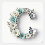 Elegant Floral Your Monogram C Paper Stickers (Voorkant)