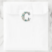 Elegant Floral Your Monogram C Paper Stickers (Tas)