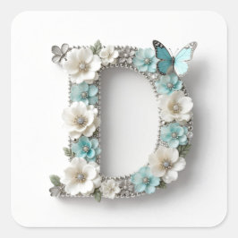 Elegant Floral Your Monogram D Paper Stickers