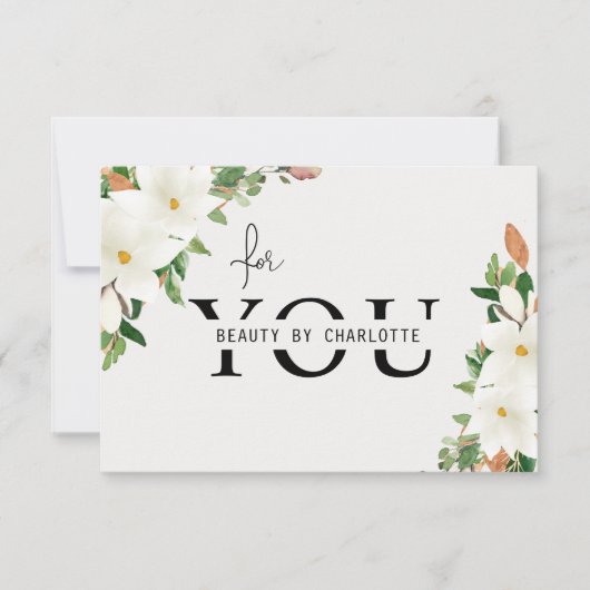 Elegant Floral Zakelijk Cadeaubon (Voorkant)