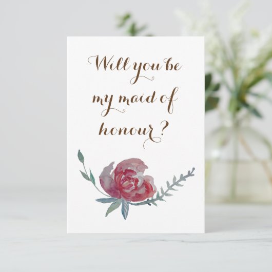 Elegant, Floral.. zal je mijn eerbewijs zijn? Kaart (Staand voorkant)