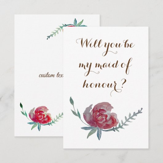 Elegant, Floral.. zal je mijn eerbewijs zijn? Kaart (Voorkant / Achterkant)