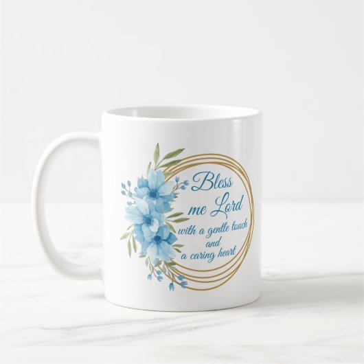 Elegant Floral Zurse Prayer Speciaal gepersonalise Koffiemok (Links)