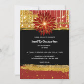 Elegant Floral zwarte gouden rode verjaardag Kaart (Voorkant)