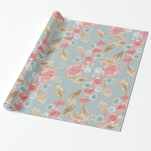 Elegant  florale cadeaupapier (Uitgerold)