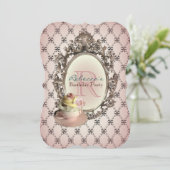 elegant florale cupcake  verjaardag kaart (Staand voorkant)