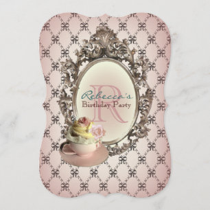 elegant florale cupcake  verjaardag kaart