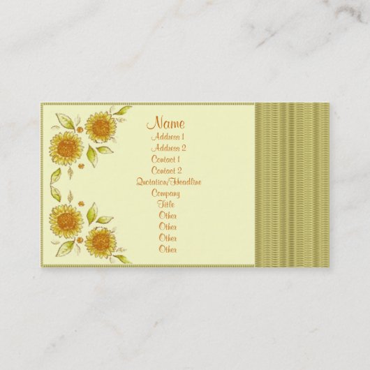 Elegant florale deco visitekaartje (Voorkant)