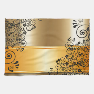 Elegant florale decoratie theedoek