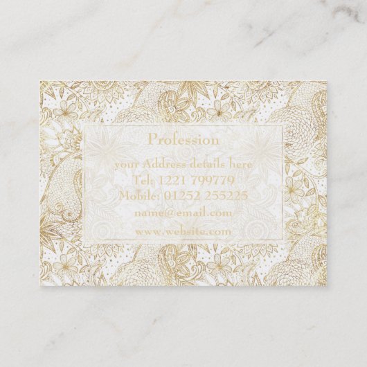 Elegant florale doodles henna afbeelding visitekaartje (Achterkant)