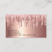 Elegant florale glitter drijft zweetjes en bouten visitekaartje (Achterkant)