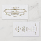 Elegant florale grenzen, premiumgoud visitekaartje (Voorkant / Achterkant)