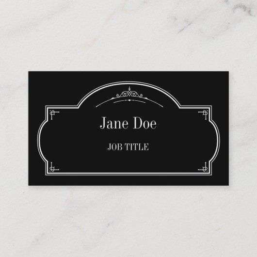 Elegant florale grenzen, wit visitekaartje (Voorkant)