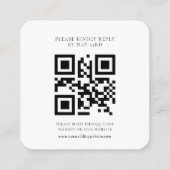 Elegant florale lavender QR code RSVP respons Informatiekaartje (Achterkant)