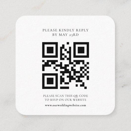 Elegant florale lavender QR code RSVP respons Informatiekaartje (Achterkant)