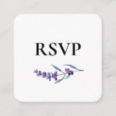 Elegant florale lavender QR code RSVP respons Informatiekaartje (Voorkant)