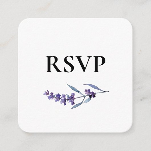 Elegant florale lavender QR code RSVP respons Informatiekaartje (Voorkant)