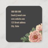 Elegant florale trendy roze visitekaartjes (Achterkant)