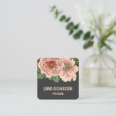 Elegant florale trendy roze visitekaartjes (Staand voorkant)