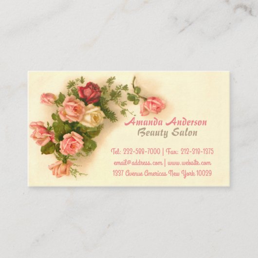 Elegant  florale visitekaartje (Voorkant)