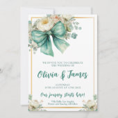 Elegant florale waterverf bruiloft kaart (Voorkant)