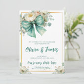 Elegant florale waterverf bruiloft kaart (Staand voorkant)