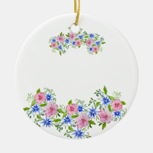 Elegant florale waterverf decoratiepatroon kist keramisch ornament