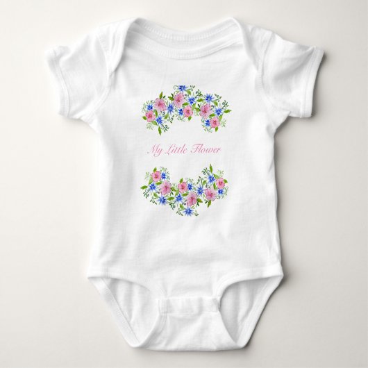 Elegant florale waterverf decoratiepatroon romper (Voorkant)