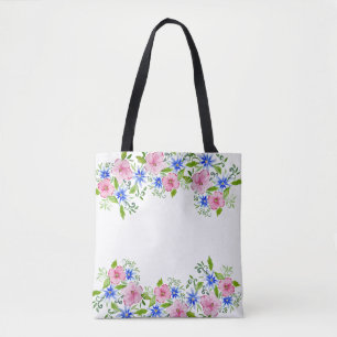 Elegant florale waterverf decoratiepatroon tote bag