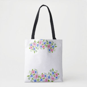 Elegant florale waterverf decoratiepatroon tote bag