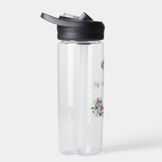 Elegant florale waterverf decoratiepatroon waterfles (Rechts)