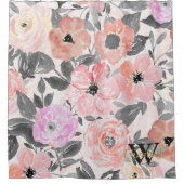 Elegant florale waterverf douchegordijn (Voorkant)