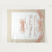 Elegant florale waterverf vrijgezellenfeest beige wandkleed (Voorkant (horizontaal))