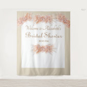 Elegant florale waterverf vrijgezellenfeest beige wandkleed (Voorkant)