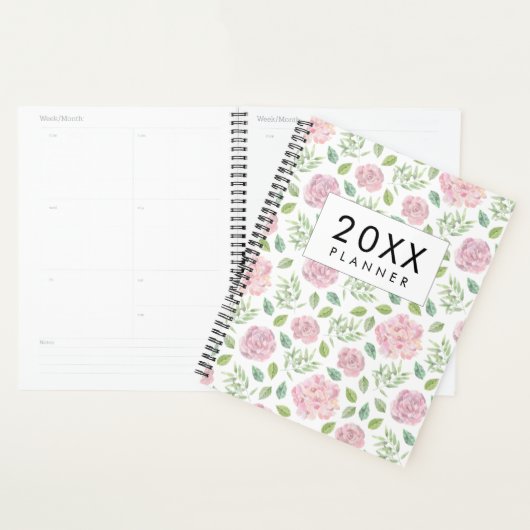 Elegant florale waterverf wekelijks en maandelijks planner (Display)