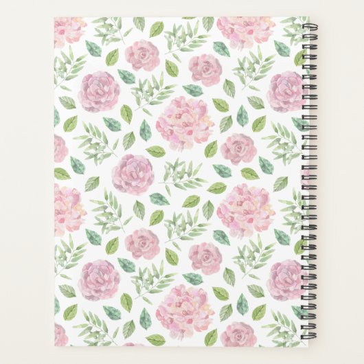 Elegant florale waterverf wekelijks en maandelijks planner (Achterkant)