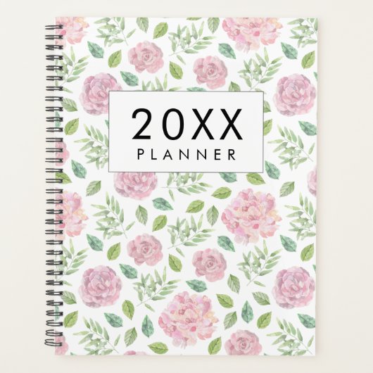 Elegant florale waterverf wekelijks en maandelijks planner (Voorkant)
