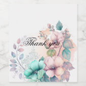 Elegant florale wijnetiket wijn etiket (Enkel label)