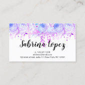 Elegant florale zweetjes en bouillons visitekaartje (Achterkant)