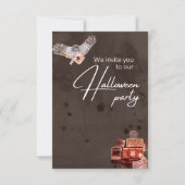 Elegant Florals and Skull Halloween Party Kaart (Voorkant)
