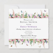 Elegant Florals Butterflies Bridal Shower Kaart (Voorkant)