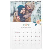 Elegant Florals Foto Collage Familie Memories Kalender (Feb 2026)