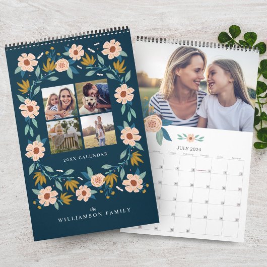 Elegant Florals Foto Collage Familie Memories Kalender